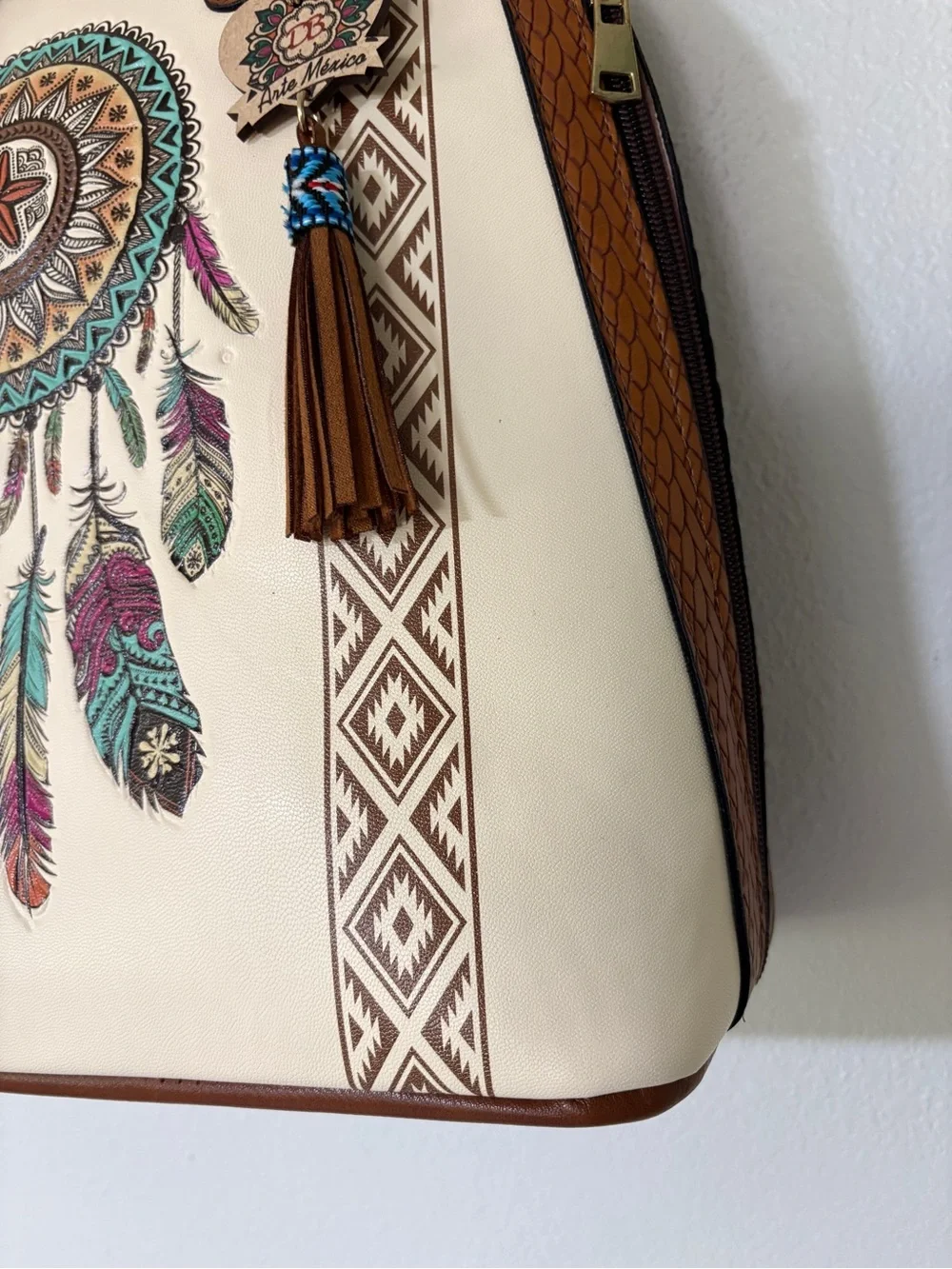 Artisan Dreamcatcher Leather Backpack Handcrafted NWT